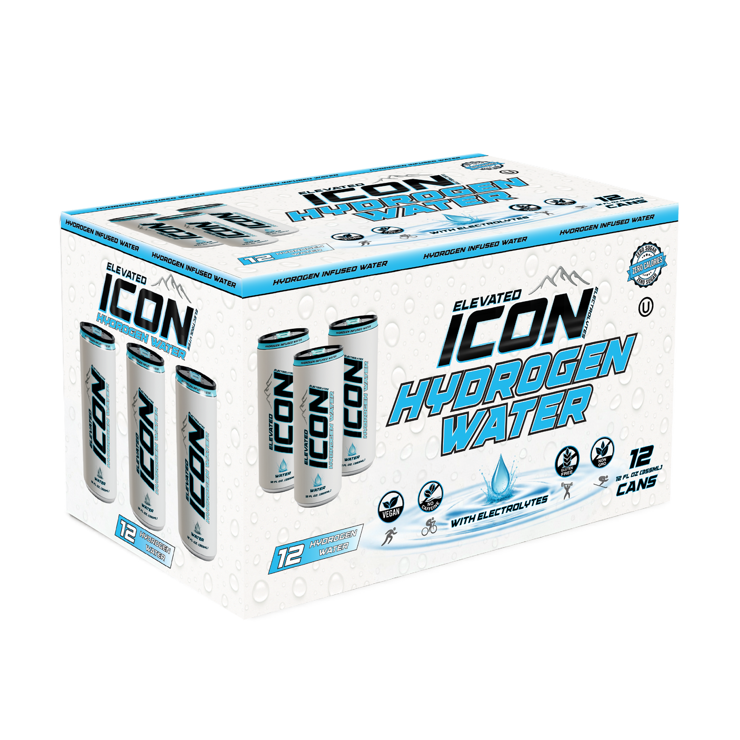 12-Pack Elevated ICON Hydrogen Water, with Electrolytes