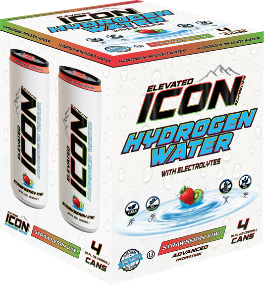 4-Pack Strawberry Kiwi, Elevated ICON Hydrogen Water, with Electrolytes