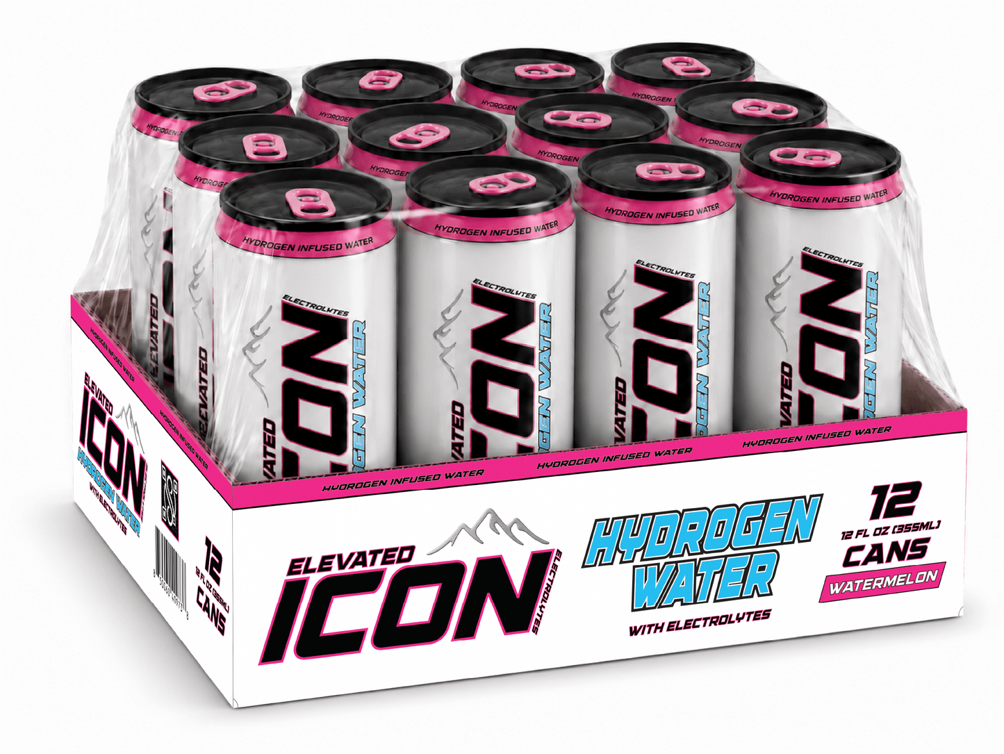 ICON Hydrogen Water – Watermelon, 12-Pack Tray